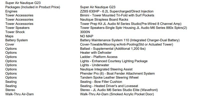 2025 NAUTIQUE G23 W/ZZ8S 630HP SUPERCHARGED POWER PLANT