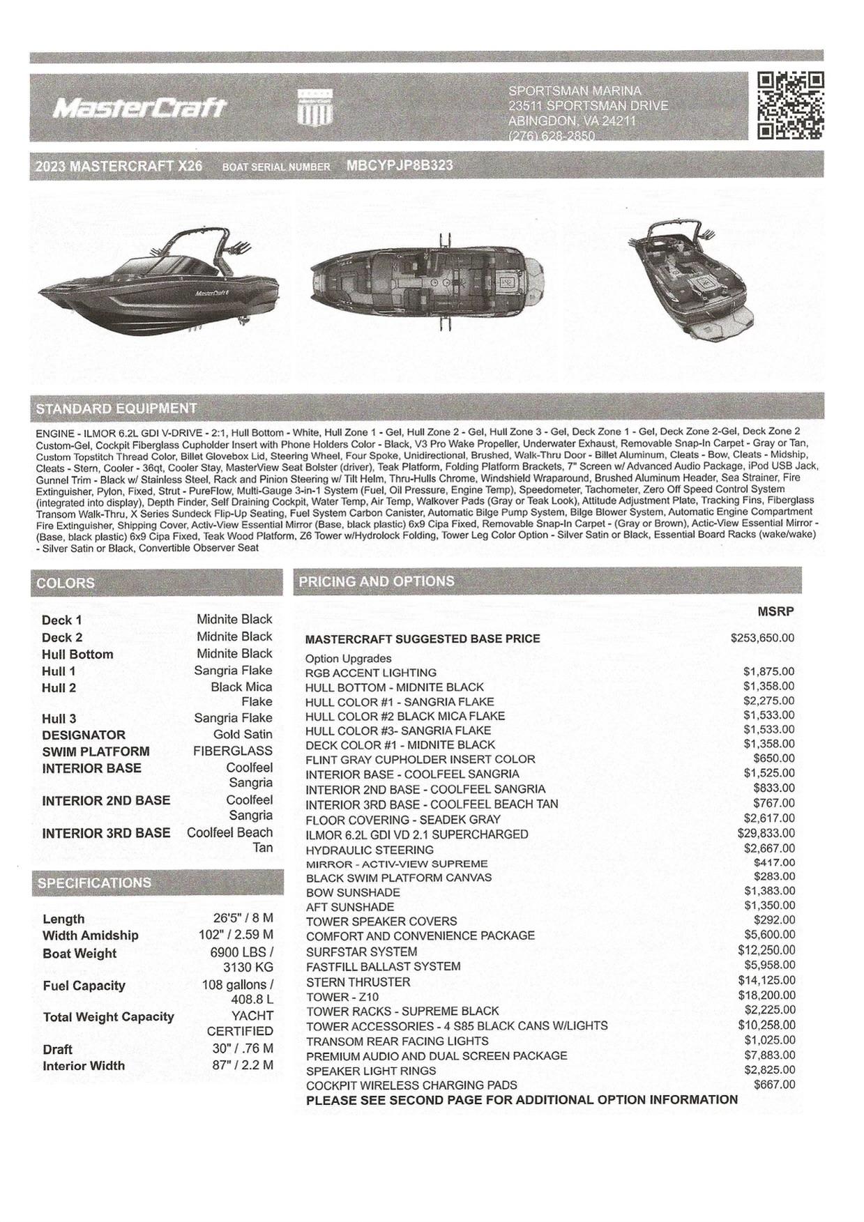 2023 Mastercraft X26 Loaded with only 94 hours