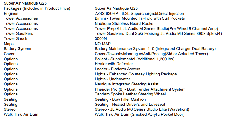 2025 NAUTIQUE G25 W/ZZ8S SUPERCHARGED POWER PLANT