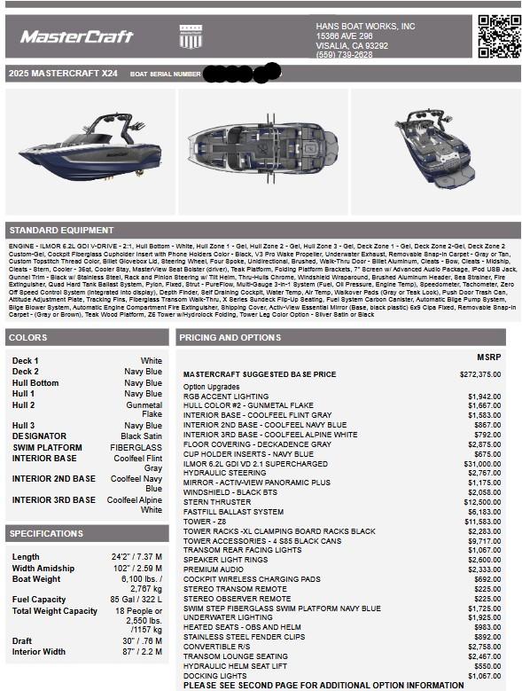 2025 MasterCraft X24 Supercharged 6.2L