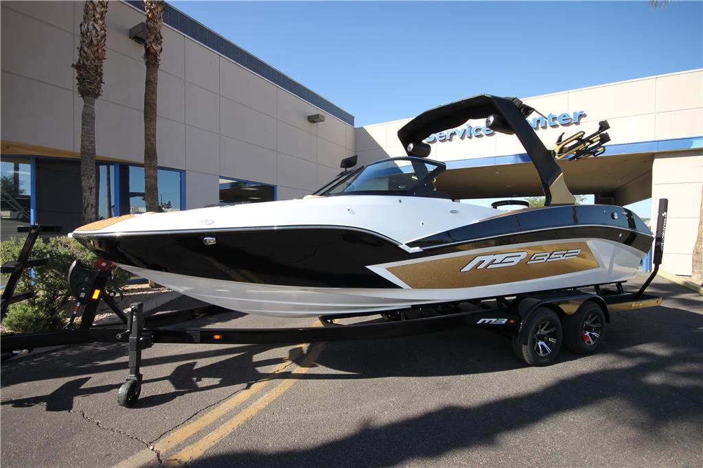 2024 MB Sports B52 23 Alpha – Gold Metal Flake, black, & white