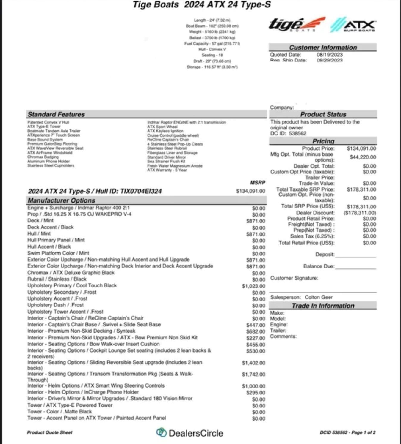 One Of One – 2024 ATX 24 Type-S