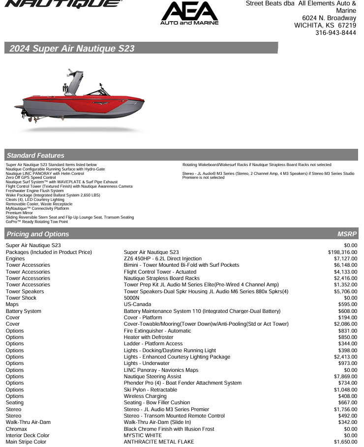 2024 Super Air Nautique S23 (W/ZZ6) ***80k off MSRP***